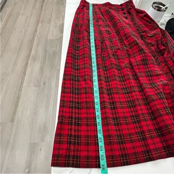 Vintage Susan Bristol Holiday Plaid Midi Kilt Skirt - Picture 12 of 15